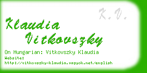 klaudia vitkovszky business card